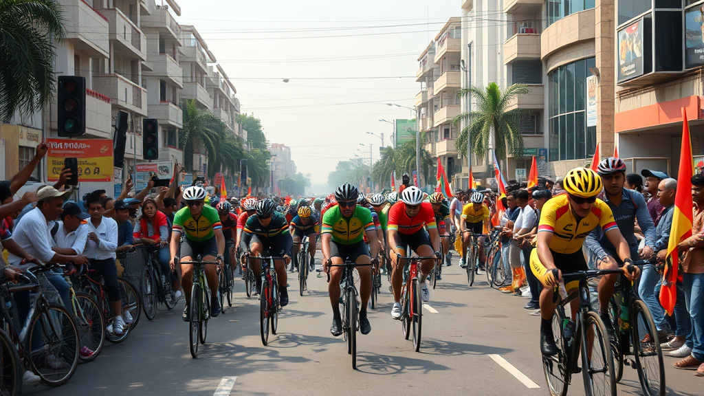 Cyclists participating in a competition
