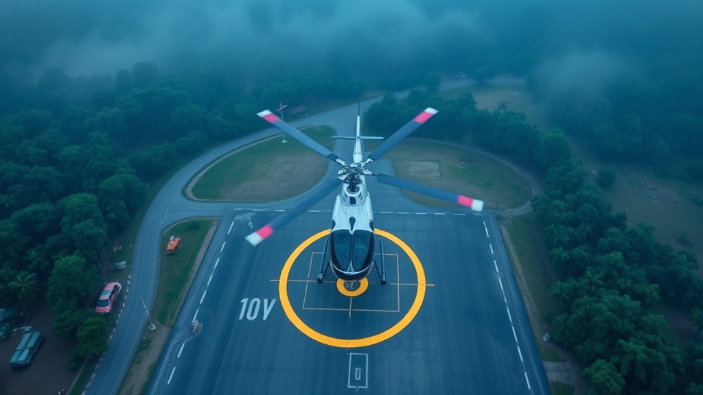 Helicopter landing at Undavalli Heliport