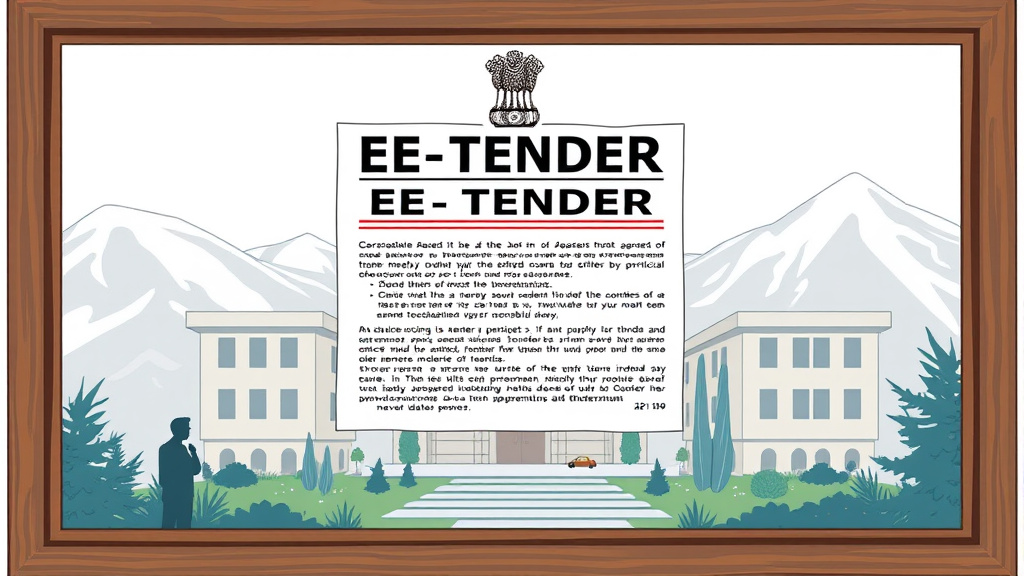 Framed notice about e-tender participation and compliance conditions in Jammu and Kashmir