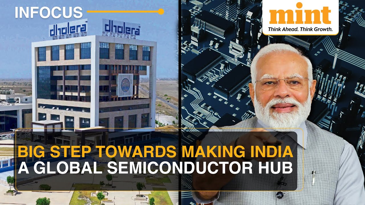 Prime Minister Modi inaugurating semiconductor facility