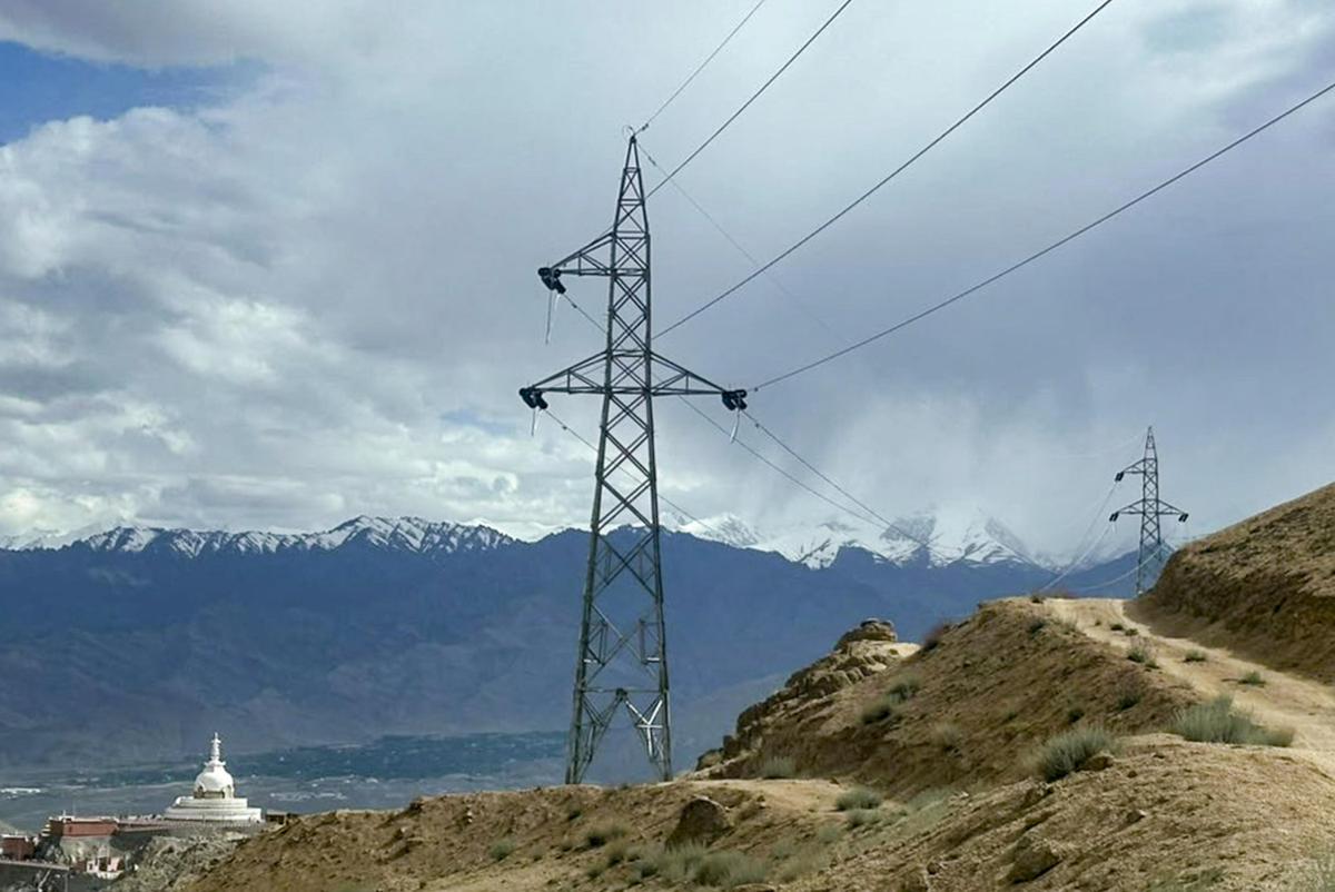Administrative offices and district-level governance buildings in a cold desert landscape.