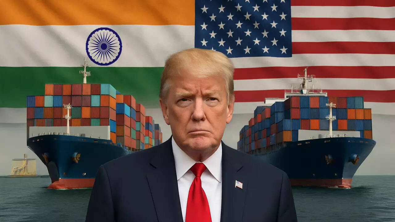 Container ship and oil barrels beside a customs tariff document