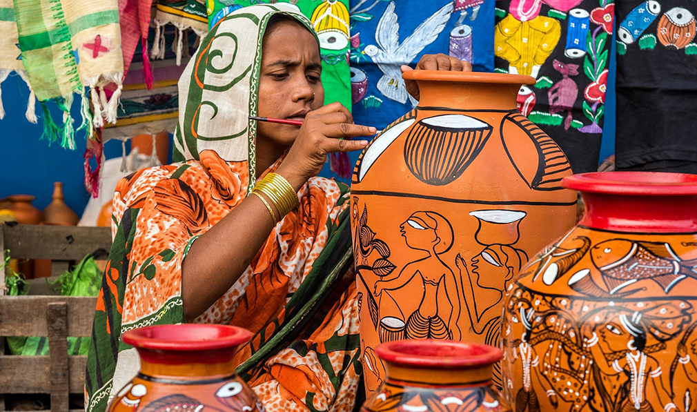 Artisans showcasing handmade crafts